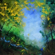 Morning walk in the wood Painting Pol Ledent