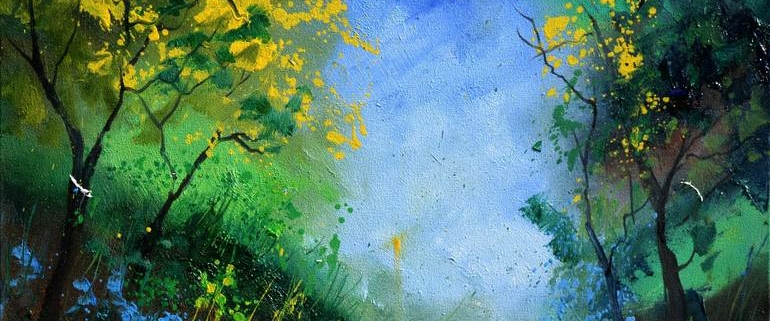 Morning walk in the wood Painting Pol Ledent